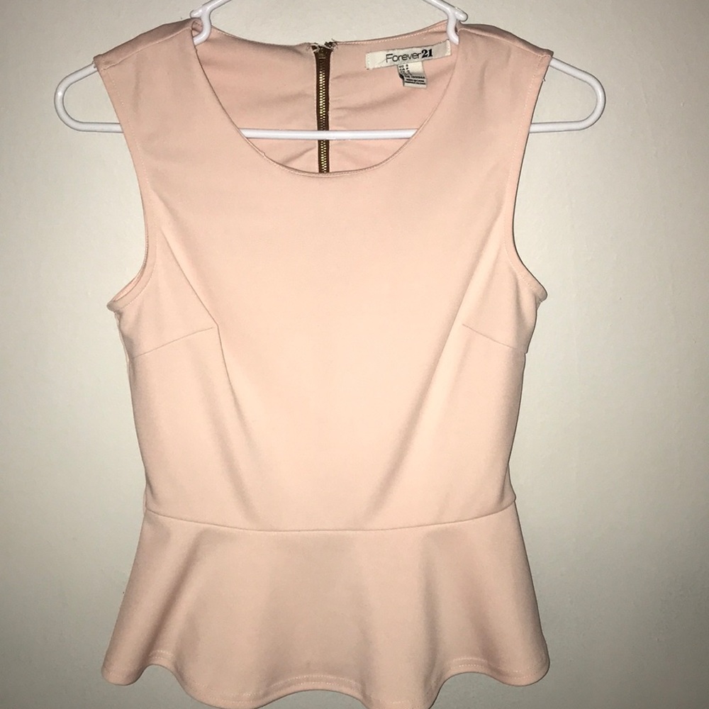 Forever 21 Blush Peplum Blouse (S)